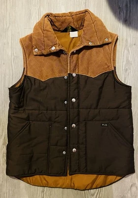 Chaleco aislante de pana occidental Wrangler años 70 vintage hecho en EE. UU. para hombre M  Foto 1 de 3