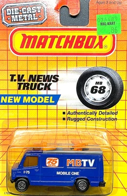 Matchbox MB68 T.V. 1987 de colección Camión de noticias - SELLADO EN TARJETA Foto 1 de 2