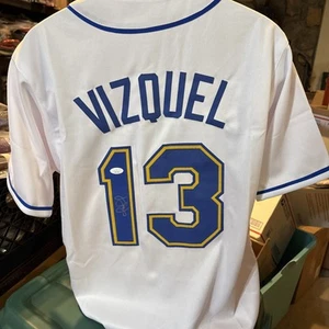 OMAR VIZQUEL Seattle Mariners Signed Autographed Custom Jersey JSA COA - Picture 1 of 3