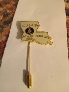 Spilla bastone vintage Louisiana State Map USA 1986 Lioness Lions Club spilla da collezione - Foto 1 di 2