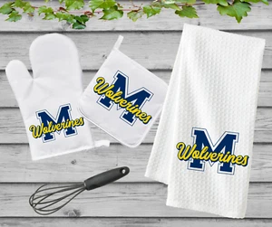 Handmade Kitchenware-Towel-Apron-Gloves-Football-Penn State-Ohio-Ole Miss-Gift - Picture 1 of 24
