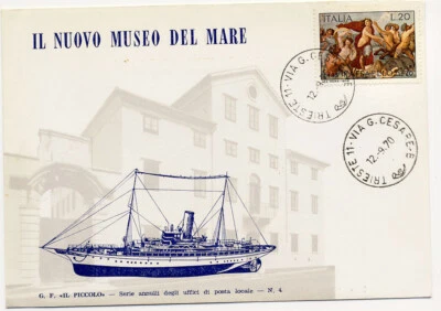 Italy 1970 Sailing Ship Museum Event Cover Il Nuovo Museo del Mare Treiste - Image 1 of 2