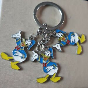 Cute Animated Disney's Donald Duck Keyring with 3 Charms UK Seller Free P&P