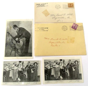 SIGNED JACK AND EVY 1942 COUNTRY WESTERN BAND PHOTO`S WJEJ RADIO HAGERSTOWN MD - Picture 1 of 3