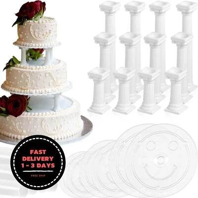 Kit de 27 niveles para apilar tartas: incluye 12 columnas romanas (3 tamaños) Foto 1 de 4