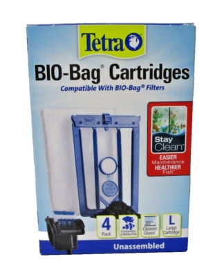 Tetra Stay Clean Bio-Bag Filtros Acuario Grandes Paquete de 4 Sin Montar Nuevo en Caja Foto 1 de 4