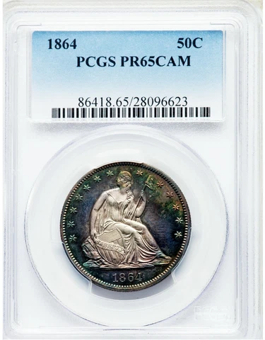 1864 Liberty Seated Half Dollar Proof PR65CAM Rare PCGS Top Pop! Cover