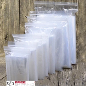 2 Mil 100x lear Reclosable Zip Plastic Lock Bags Poly Jewelry Zipper Baggies - Picture 1 of 22