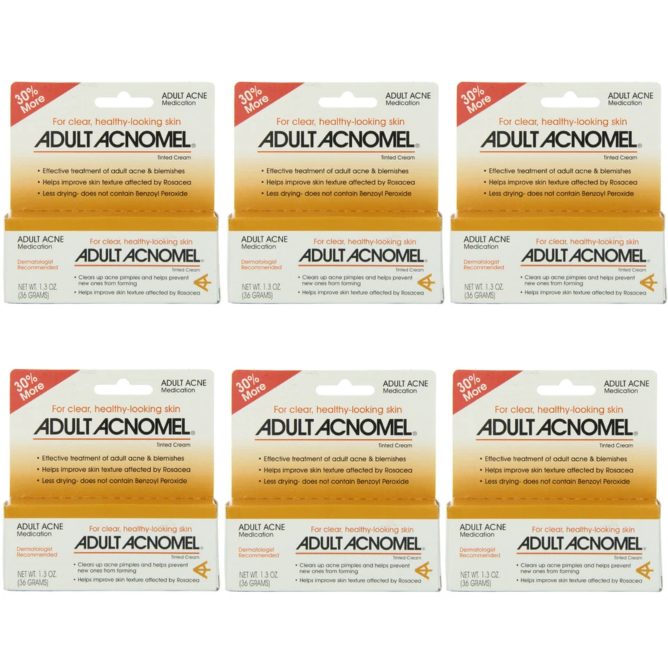 6 Pack Adult Acnomel Tinted Cream Acne Medication 1.30 Oz 36 G Each - Image 1 of 1