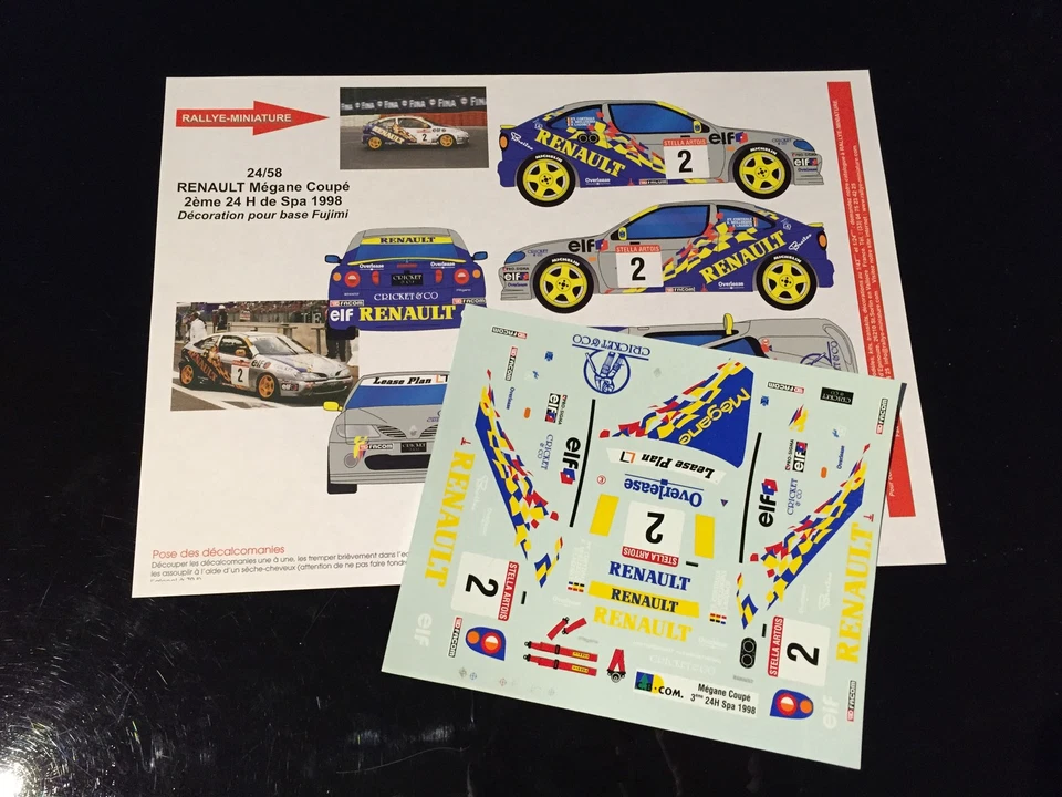 DECALS 1/24 RENAULT MEGANE CORTHALS MOLLEKENS LAGORCE SPA 24 HOURS 1998 FUJIMI - Изображение 1 из 1