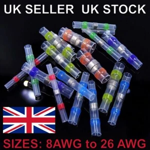 Manguito de soldadura sello termorretráctil eléctrico conector de cable a tope impermeable existencias del Reino Unido - Imagen 1 de 19