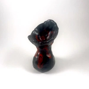 Vintage 1970's Hand-thrown Red & Black Bud Vase Pre-Owned, Small, - Picture 1 of 11