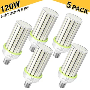 5Pack 120W LED Corn Cob Bulbs 5000K For Warehouse Workshop Light E39 Mogul Base - Picture 1 of 14