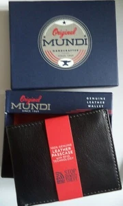Cartera billetera de cuero para hombre Mundi RFID, negra - Imagen 1 de 4
