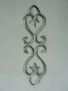Silver Metallic Swirl Scroll Costume Iron On Embroidered Patch 4.88 Inch - Picture 1 of 1