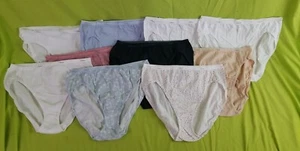 New 10 Pack Hanes Womens Briefs Size 8 Tagless Cotton Assorted No Packaging - Picture 1 of 9