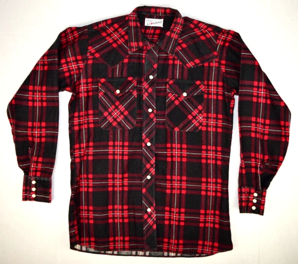 Camisa Occidental Vintage Franela a Cuadros Talla S Años 50 60 Magenta Sombra Perla A Presión Foto 1 de 4