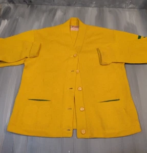 LASLEY KNITTING Vtg 50s 60s Blank Letterman Cardigan award Sweater Seattle M USA - Picture 1 of 5