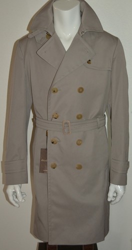 GIACCA TRENCH DOPPIO PETTO GUCCI NUOVA CON ETICHETTE $2500 US 44 EU 54