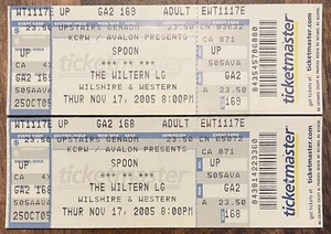 (2) Spoon 2005 Full Concert Tickets Wiltern Los Angeles CA Gimme Fiction Tour - Picture 1 of 2