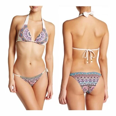 Nuevo con etiquetas Talla L Grande Rojo Carter Montezuma Halter Top e Inferior de Corbata Lateral Foto 1 de 3