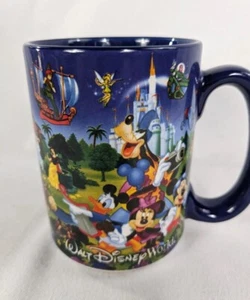 Walt Disney World Parks Storybook Coffee Mug Cup, Blue - Mickey Goofy Lion King - Picture 1 of 6