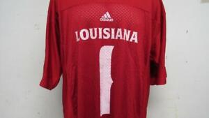 New-Minor-Flaw Louisiana Ragin Cajuns #1 Mens Size L Large Adidas Red Jersey