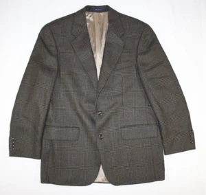 Vintage Chaps Ralph Lauren Blazer Men's 41 R Wool Tweed Sport Coat Check Brown - Picture 1 of 9