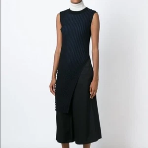 CEREMONIA DE APERTURA Suéter Túnica Top Negro Acanalado Tejido Sin Mangas Abertura Dividida M - Imagen 1 de 19