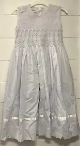 Girls Sz 7+ Strasburg Smocked Embroidered Flower Girl Heirloom Dress - Picture 1 of 4