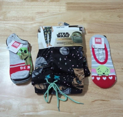 **Gift Set** Star Wars Baby Yoda Slipper Socks & Sleep Joggers Size 3X (22W-24W) - Image 1 of 4