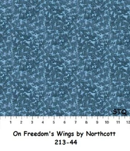 On Freedoms Wings Patriotic cotton quilt fabric Northcott Star Texture Blue - Picture 1 of 11