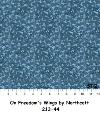 On Freedoms Wings Patriotic cotton quilt fabric Northcott Star Texture Blue - Image 1 of 4