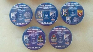 ALL 2021 - 2022 WOMENS CHAMPIONS LEAGUE WCHL Q & PLAY-OFF & GROUPS match badges - Picture 1 of 11