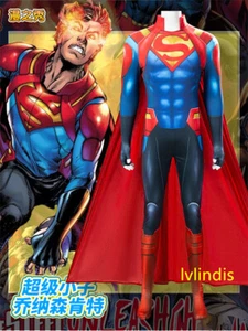 Comic Superman 2018 Superboy Costume Men Cosplay Bodysuit Jumpsuits Cloak Suit - Picture 1 of 17