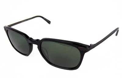 John Varvatos V790 Square Sunglasses Black Frame Green Lenses Keyhole 55mm - Image 1 of 4