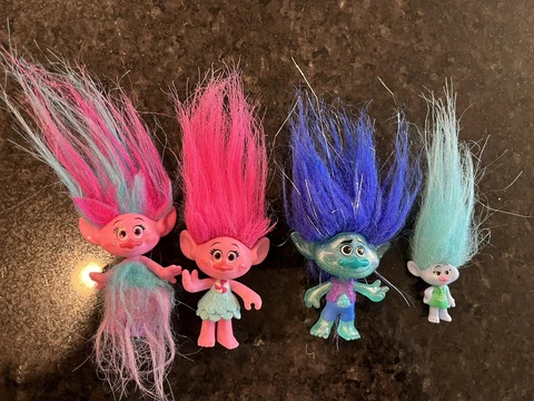 Hasbro DREAMWORKS Trolls Movie Collectible Dolls Figures Toys Lot of 4 Cover
