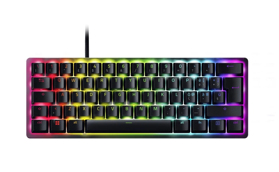 Razer Huntsman Mini Gaming-Tastatur 60% Formfaktor optische Schalter RGB-LED QWE - Immagine 1 di 1