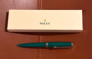 ROLEX Watch Novelty Green Knock Type Ballpoint Pen(Blue ink) wz/Box Super Rare - Picture 1 of 3