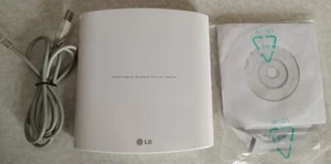 Graveur EXT USB 2.0 LG SLIM CD/DVD 24X/8X GP08NU20 Blanc + câble micro USB 1,50m - Afbeelding 1 van 10