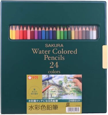 Sakura Craypas Watercolor Colored Pencil 24 Colors EPY24 from Japan - Image 1 of 4