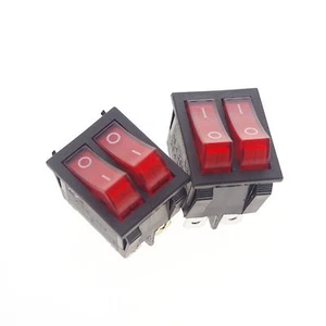 2 piezas 15A 250V/20A 125V 6 pines DPDT ENCENDIDO/APAGADO lámpara roja barco interruptor balancín KCD8-212 - Imagen 1 de 5