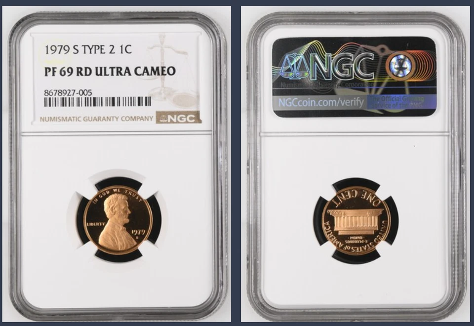1979-S NGC PF69 ULTRA CAMEO RED TYPE 2 LINCOLN CENT PENNY 1C - Image 1 of 1