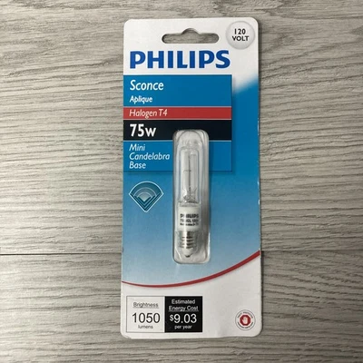 Philips 75w Aplique Bombilla, Mini Candelabro Base Aplique T4 Nuevo Precintado Foto 1 de 4
