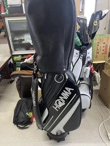 HONMA Black/White Cart Bag Golf Carry Caddy Bag Rare Japan Used - Picture 1 of 7