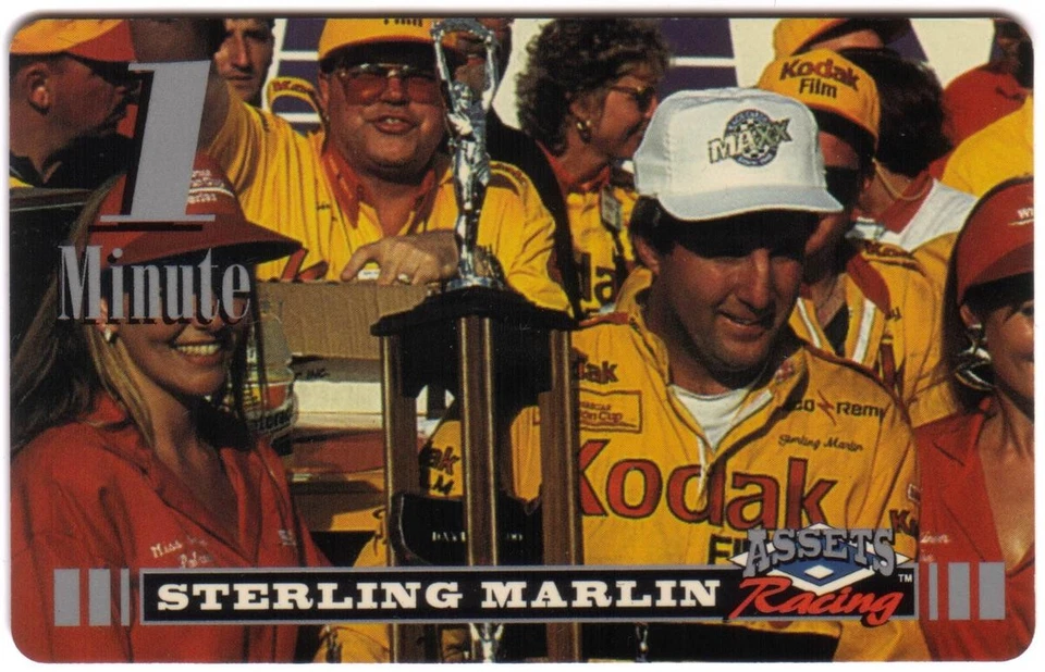 Assets Racing 1995: 1 Minute Sterling Marlin (Kodak) SPECIMEN Phone Card - Image 1 of 1