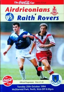 Airdrieonians v Raith Rovers 25/10/1994 Coca Cola Cup Semi Final. VERY RARE. - Picture 1 of 1