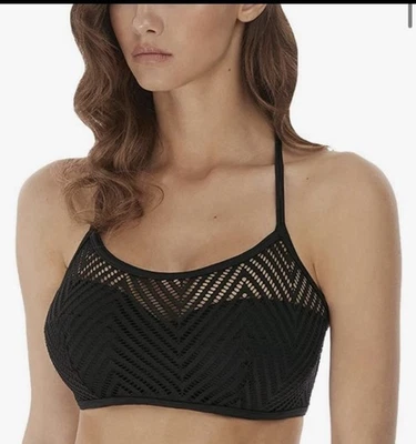 Top de natación de bikini Freya Urban con aros negro talla 32H multivía nuevo con etiquetas Foto 1 de 4