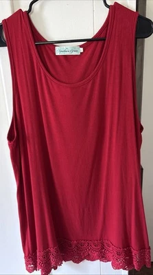 Túnica sin mangas Southern Grace roja XL con encaje Foto 1 de 4