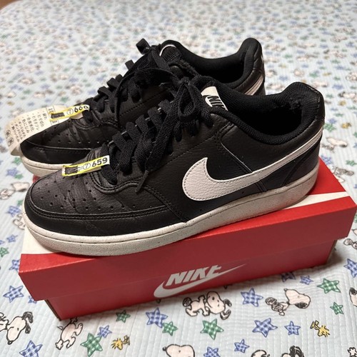Nike Uomo 7US Court Vision Sneakers Basse Nero Bianco Leggermente Indossate